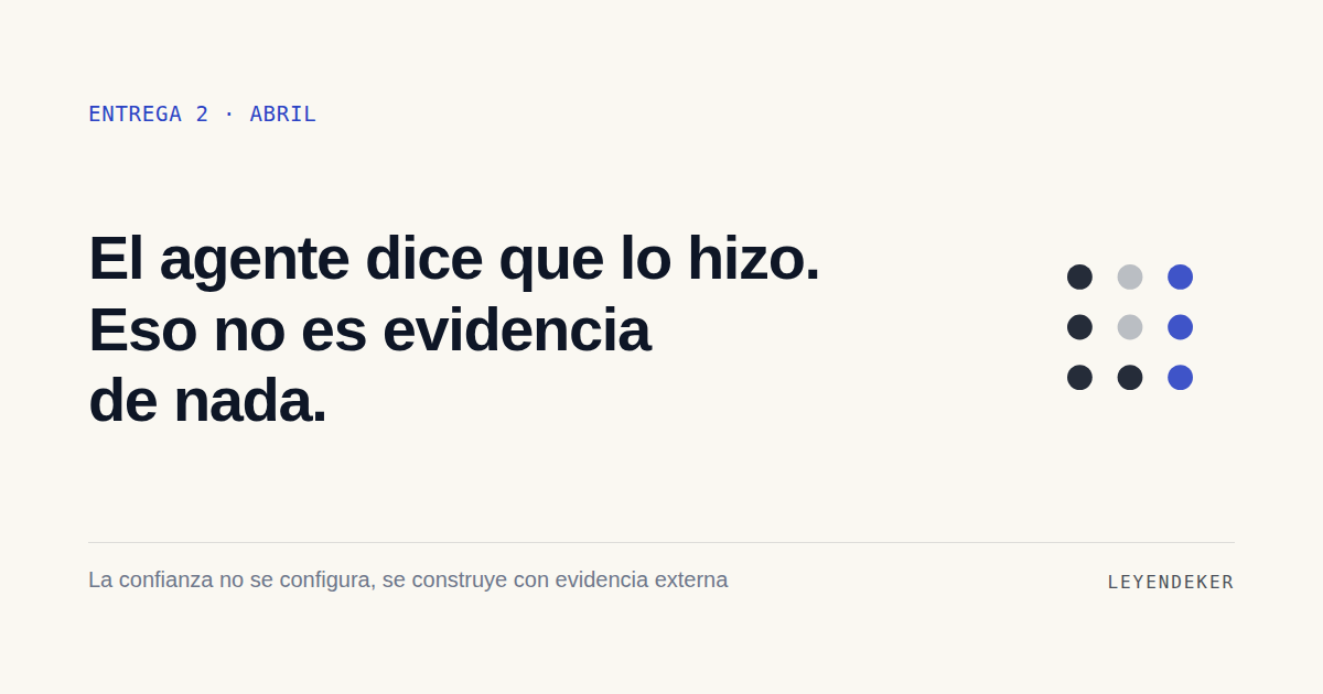 Tu agente puede terminar sin errores y no haber escrito una línea