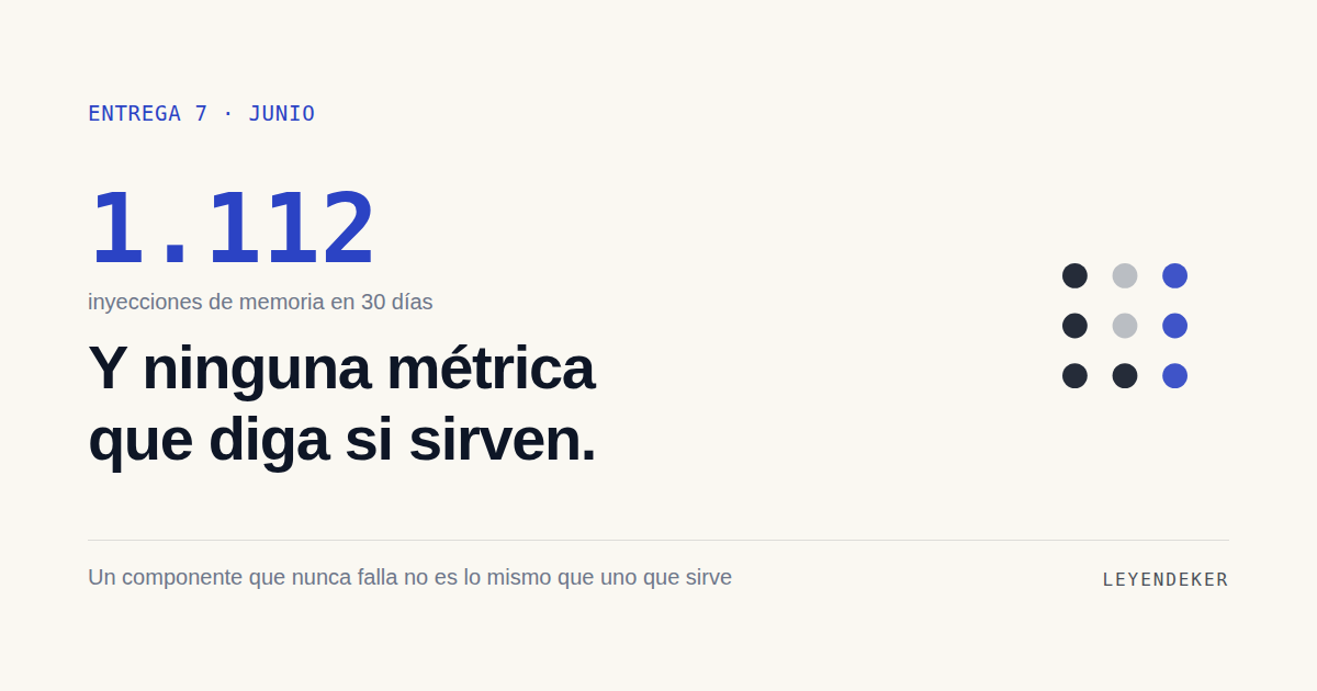 Inyecté memoria 1.112 veces y no sé si sirvió para algo